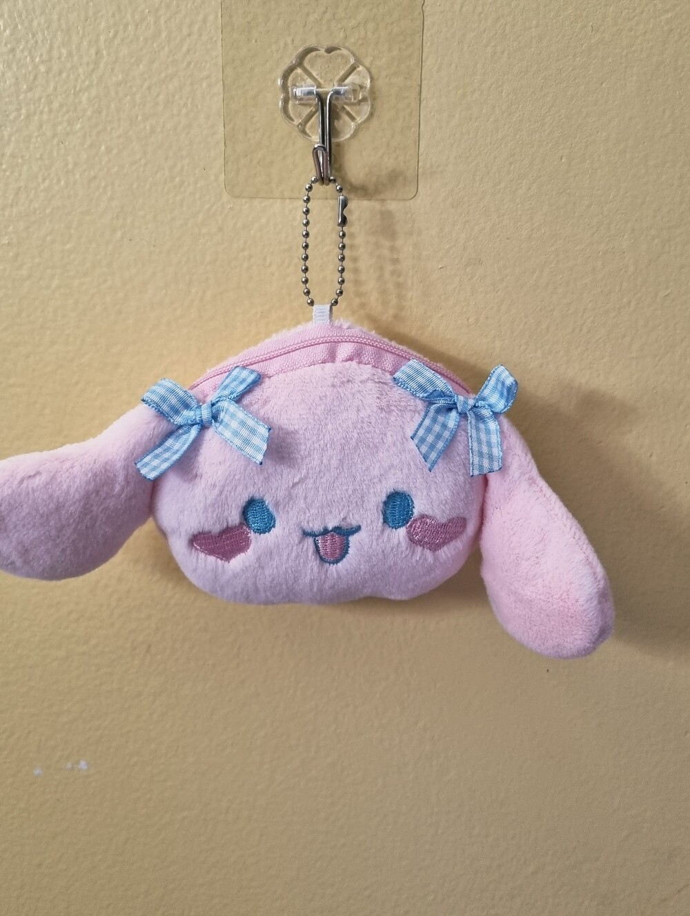 Sarino My Melody Bag Clip-On Keychain Soft Plush Coins Bag Wallet